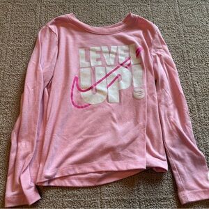 Nike Kids Pink 'Level Up' Long Sleeve Tee